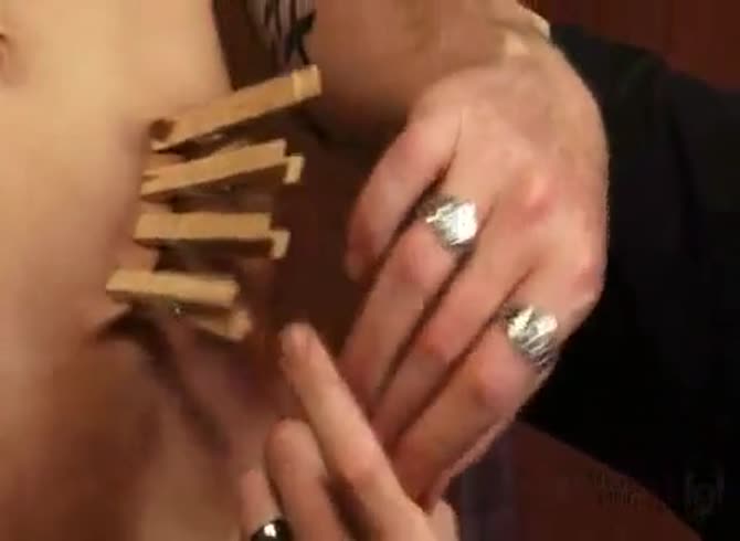 Video :Girl got her body clipped and pussy got masturbated